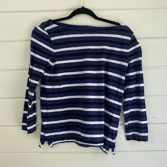 J. Crew Tops - J. Crew | Long Sleeve Tee with White Blue Black Stripes | Great Condition